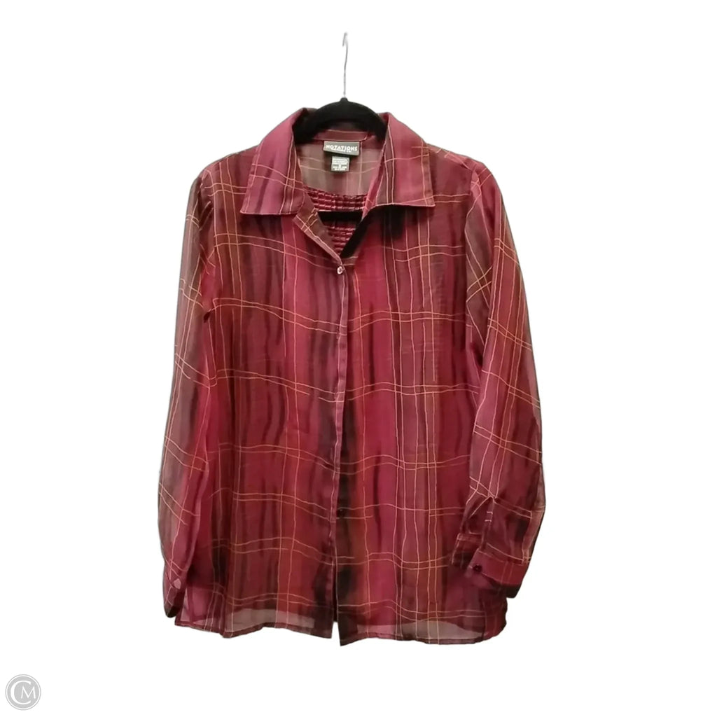 Plaid Long Sleeve Top Set 2pc, S