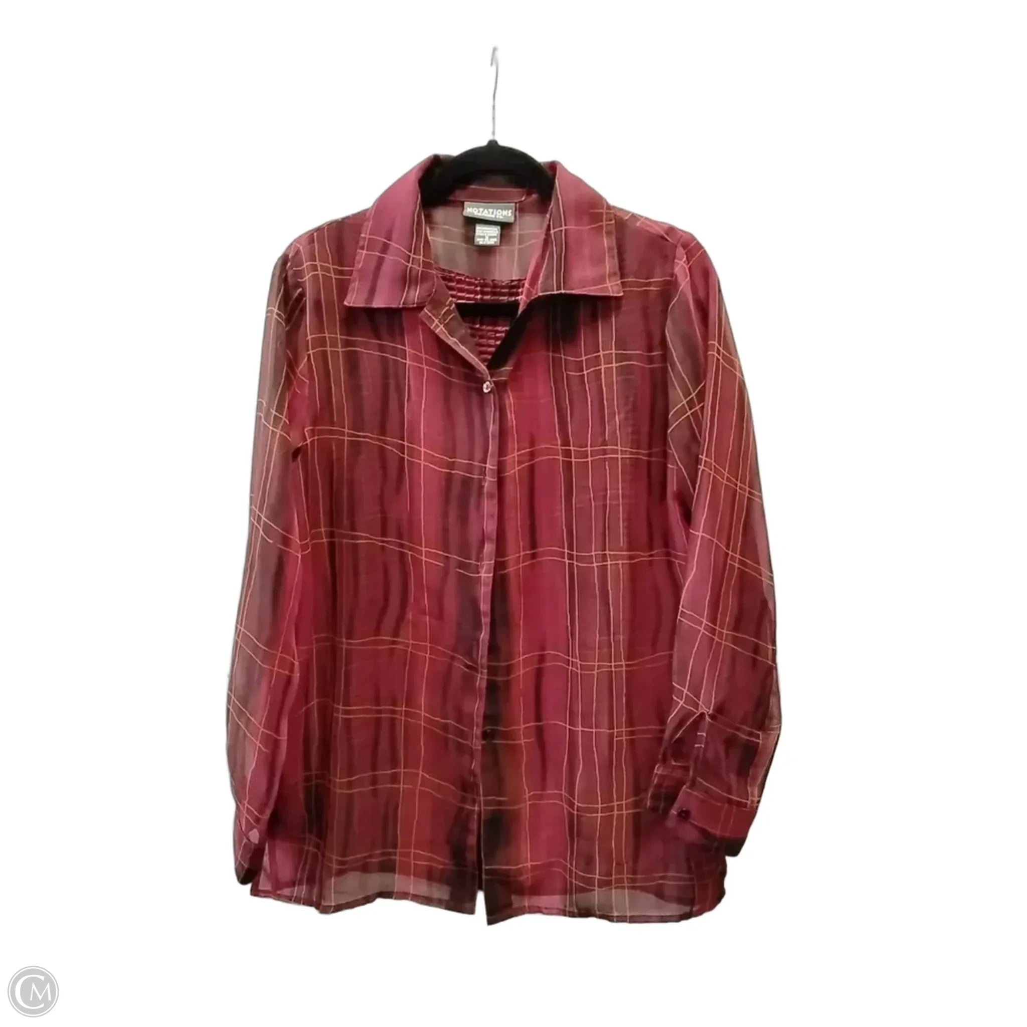 Plaid Long Sleeve Top Set 2pc, S