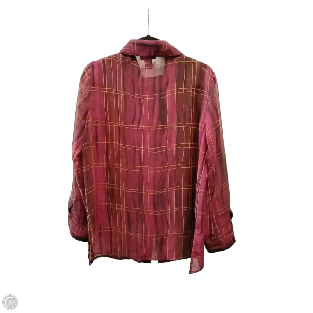 Plaid Long Sleeve Top Set 2pc, S