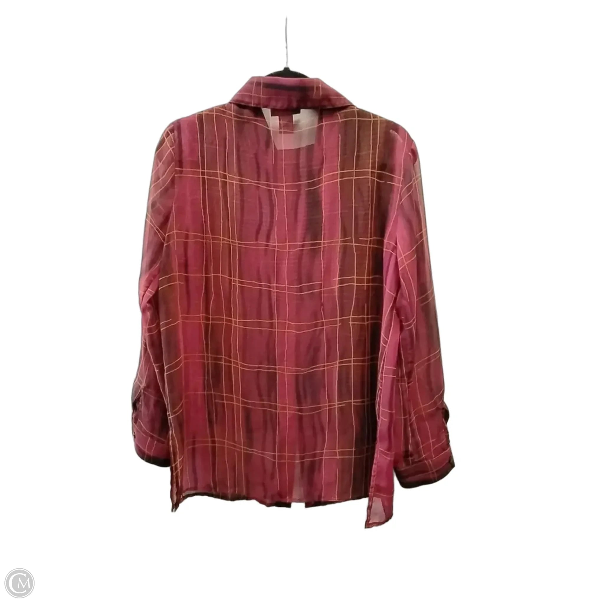 Plaid Long Sleeve Top Set 2pc, S