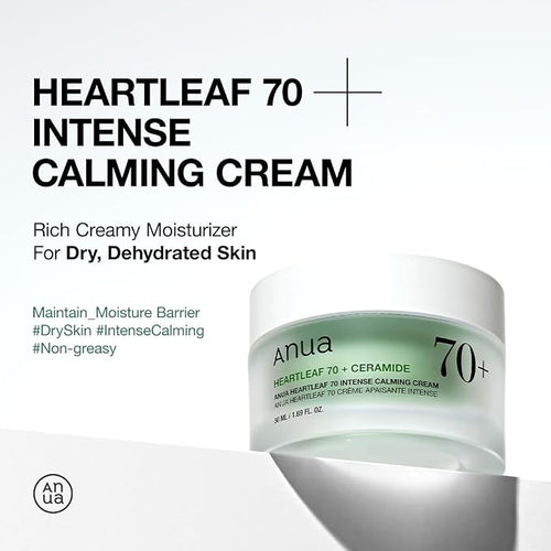 Anua Heartleaf 70 Intense Calming Cream with Ceramide 50ml (1.69 fl oz).
