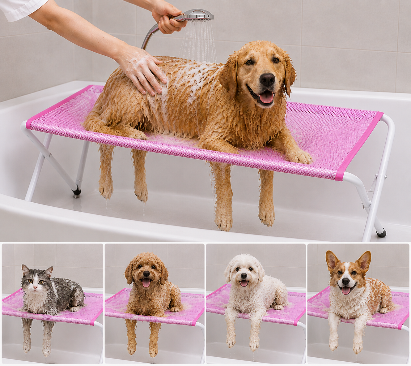 Elvo Foldable Pet Grooming Hammock Stand