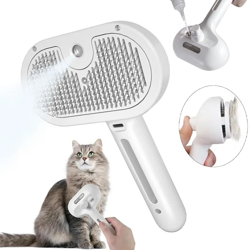 3-in-1 Steam Pet Grooming Brush