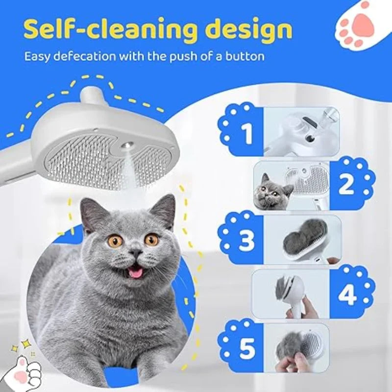 3-in-1 Steam Pet Grooming Brush
