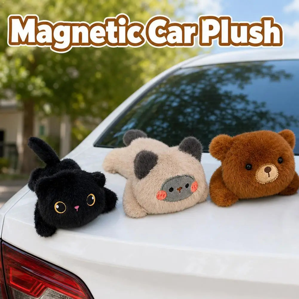 PurrRide™ Plush Cat 🐱🚗 — Cute Magnetic Car Companion