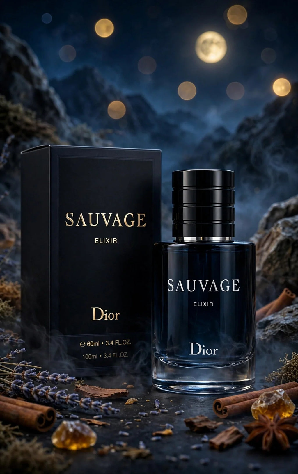 Dior Sauvage Elixir for Men – Luxury Spicy Woody Fragrance, 3.4 oz / 100 mL