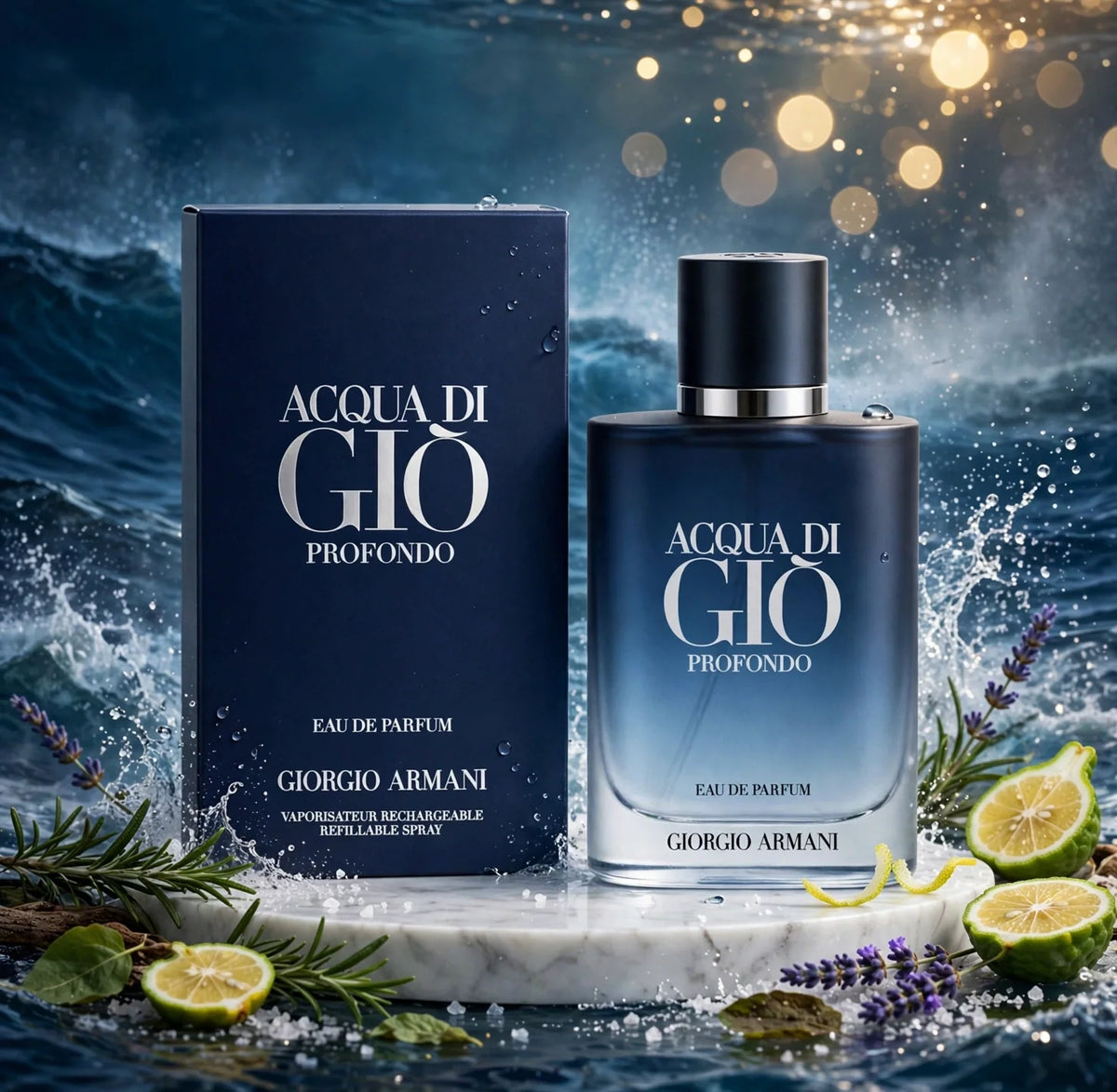 Giorgio Armani Acqua Di Giò Profondo Parfum for Men – Deep Marine Fragrance 100ml (3.4 Fl Oz)