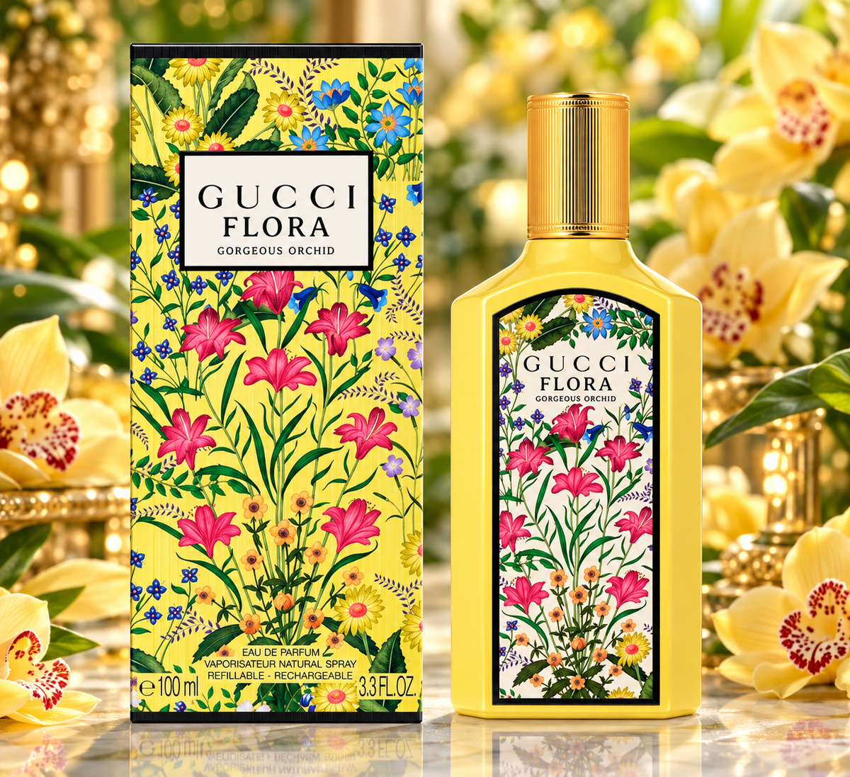 Gucci Flora Gorgeous Orchid EDP 3.3 oz / 100 ml – Women's Refillable Perfume for Women