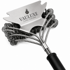 VAULUXE 18" Bristle-Free Grill Brush & Scraper — Safe BBQ Grate Cleaner for Gas, Charcoal & Porcelain Grills
